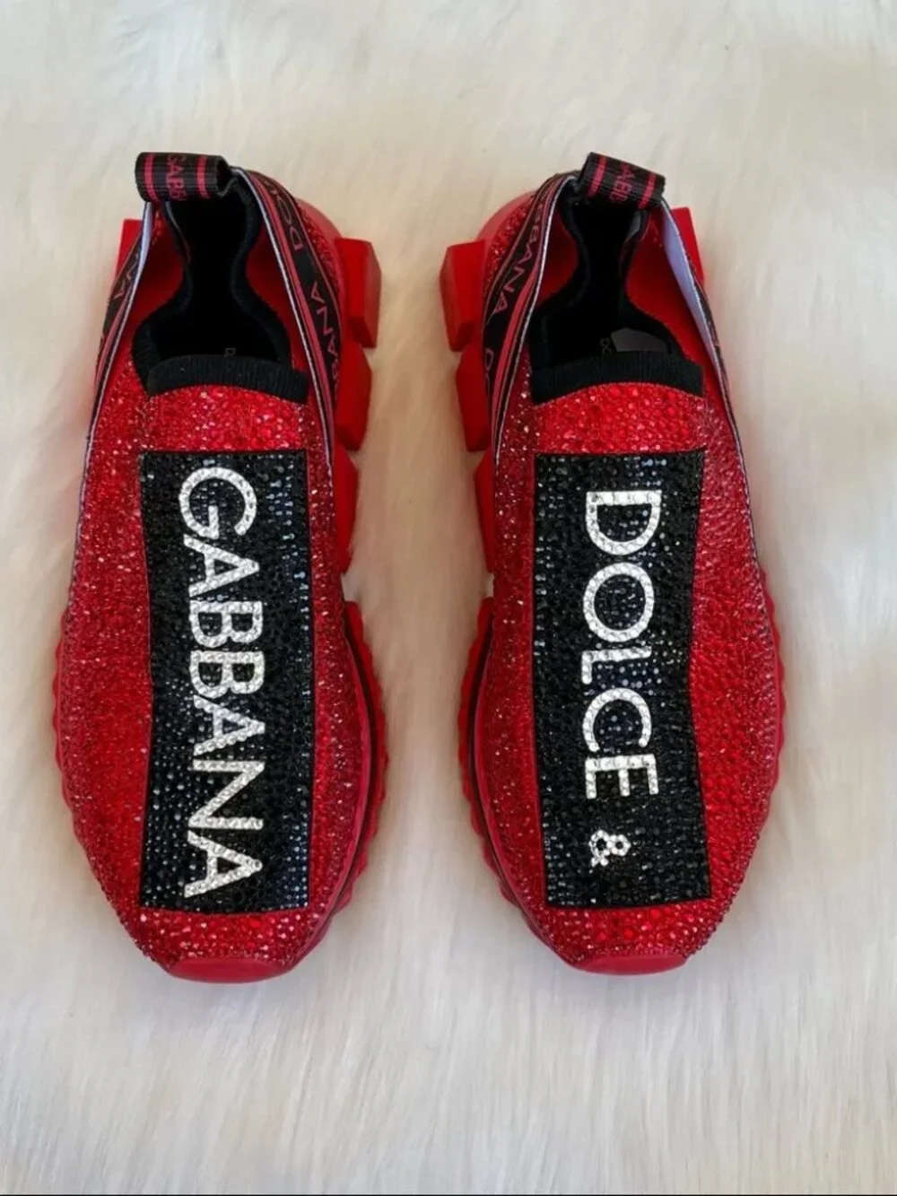 Dolce & Gabbana Red Crystal Sneakers sz. 38
